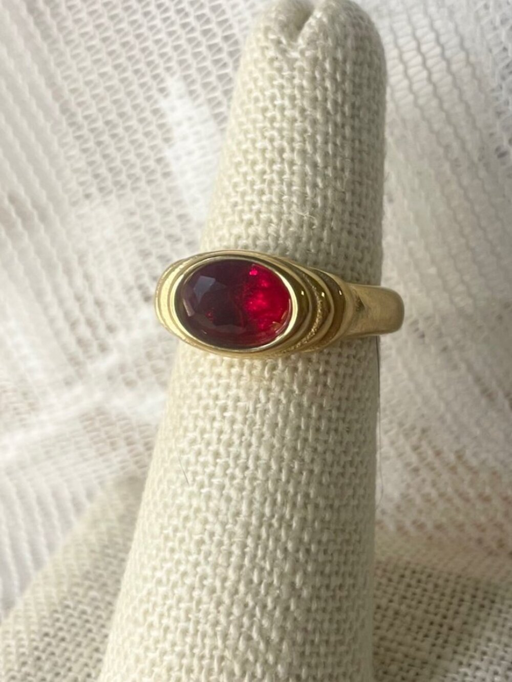 Ruby Red Oval Statement Ring